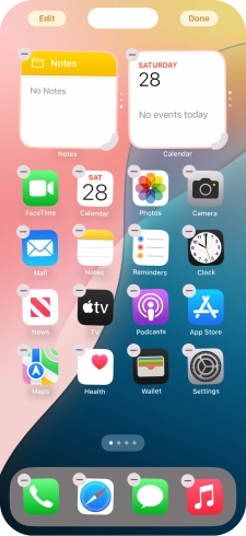 Press the home screen page icon.