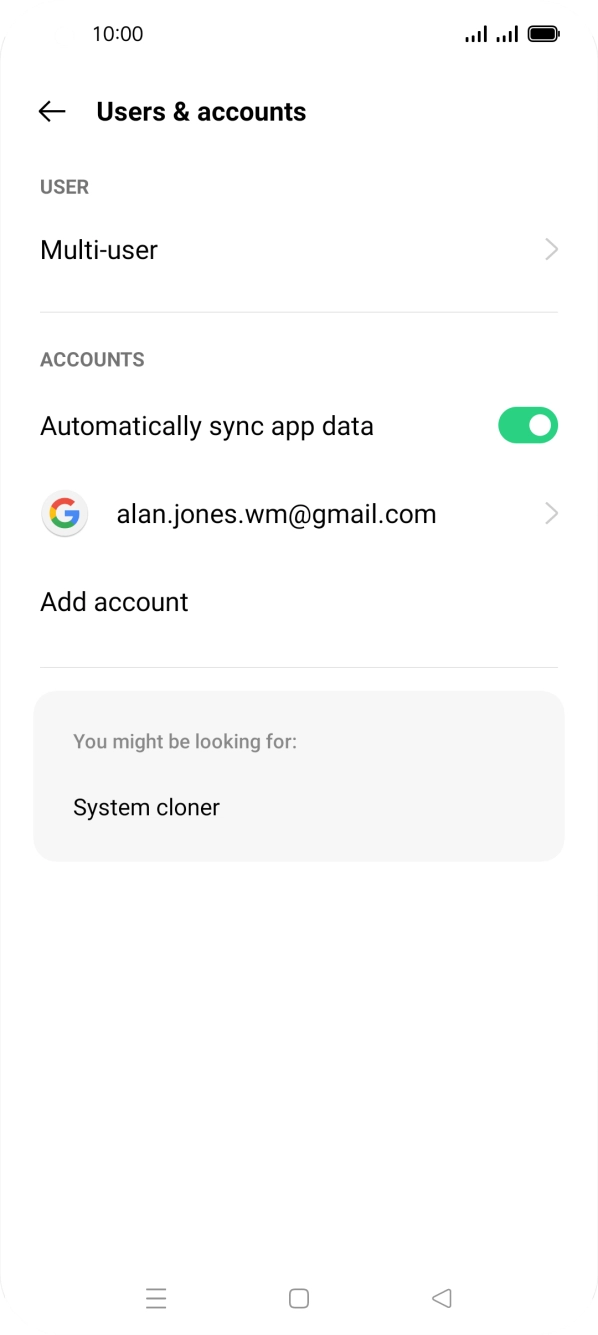Press Add account. Press Add account.