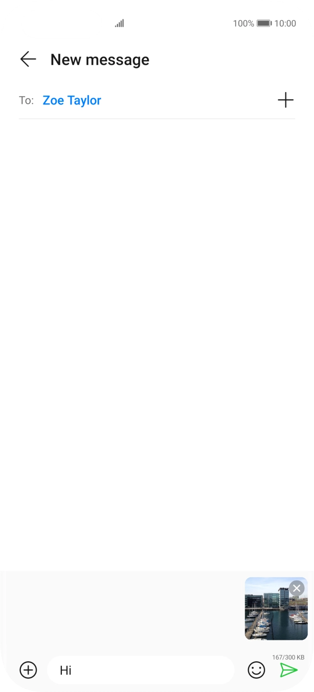 Press the send icon when you've finished your picture message.