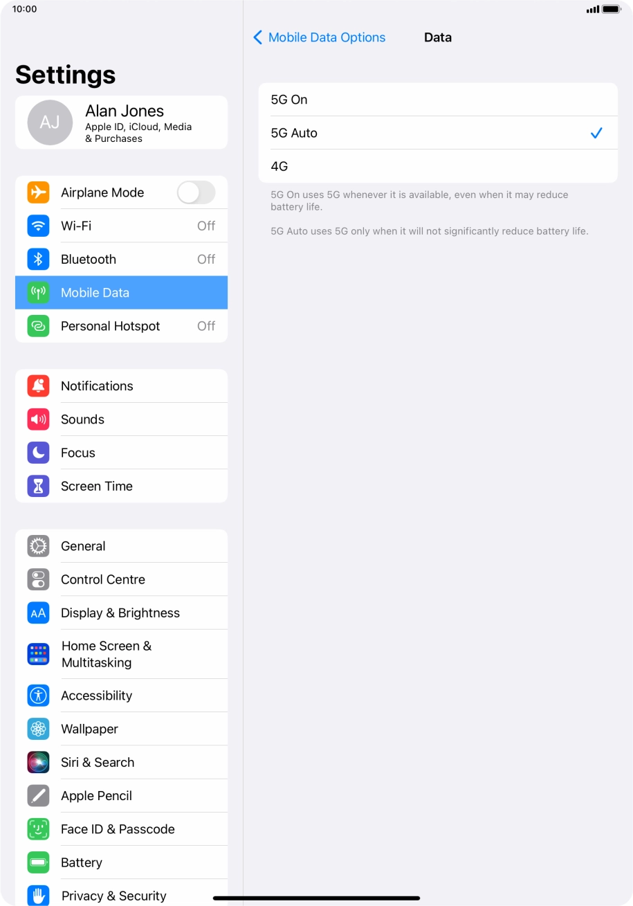To turn on 5G primarily, press 5G On.