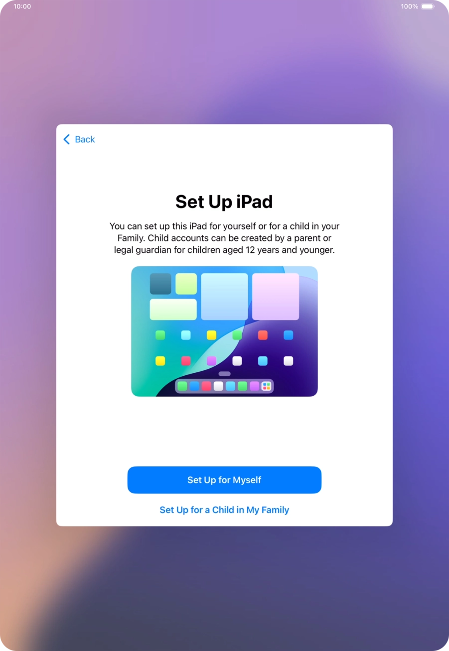 Press Set Up for Myself. Press Set Up for Myself.