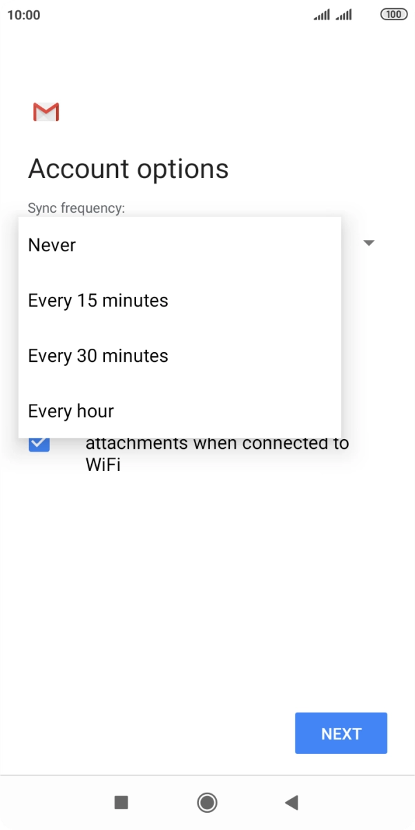 Press the required setting. Press the required setting.
