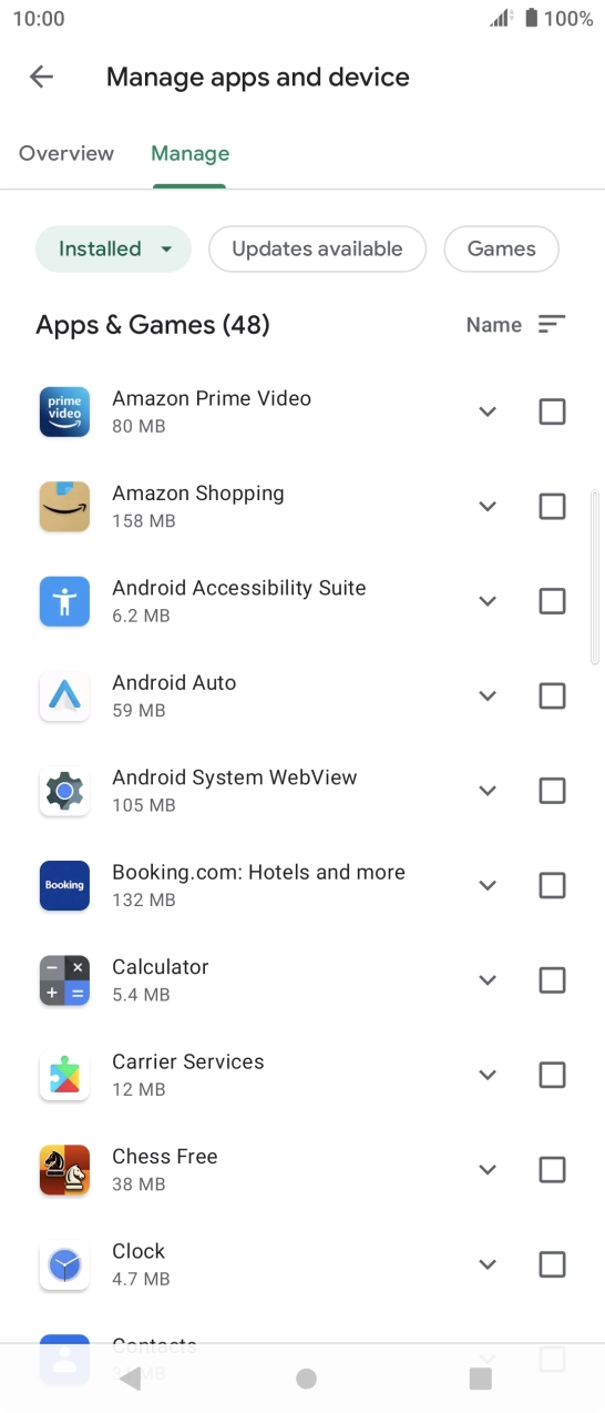 Press the required app.