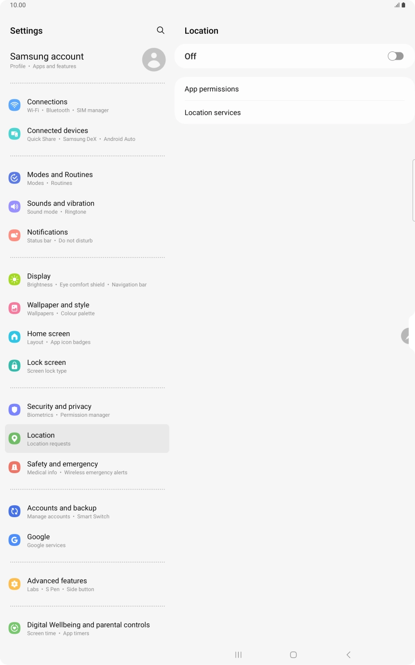 Press the indicator to turn the function on or off.