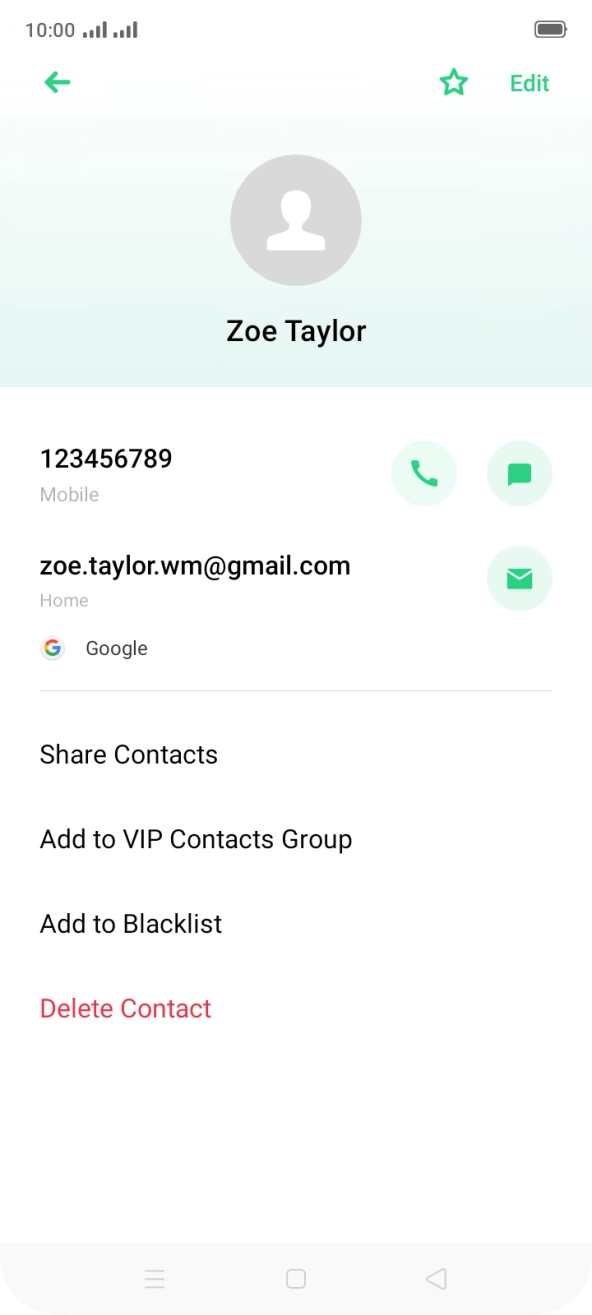 Press the call icon next to the required number.