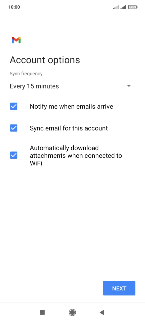 Press the drop down list below 'Sync frequency:'. Press the drop down list below 'Sync frequency:'.