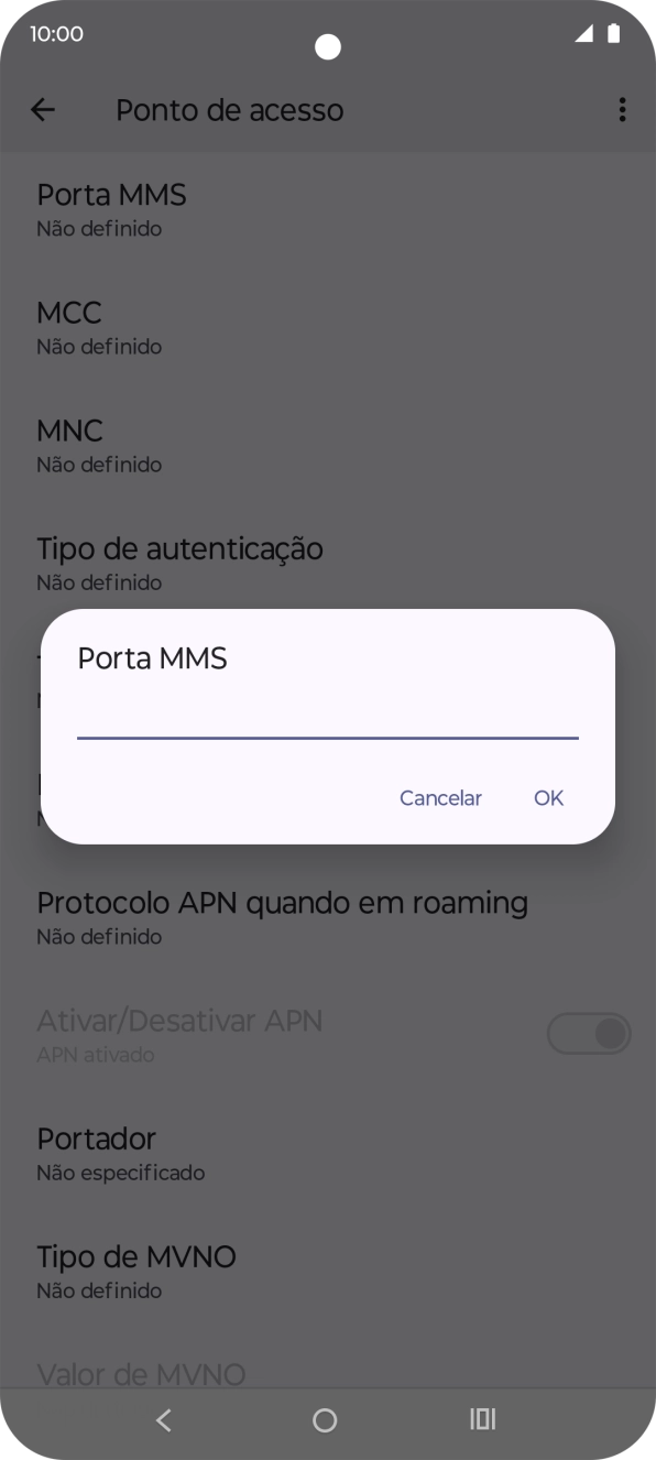 Introduza 80 e prima OK.