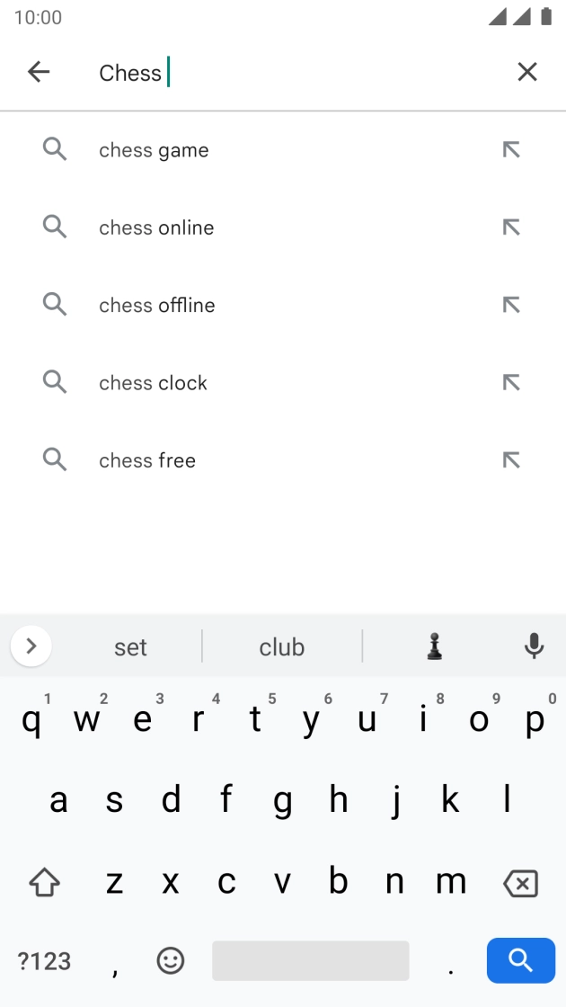 Key in the name or subject of the required app and press the search icon.