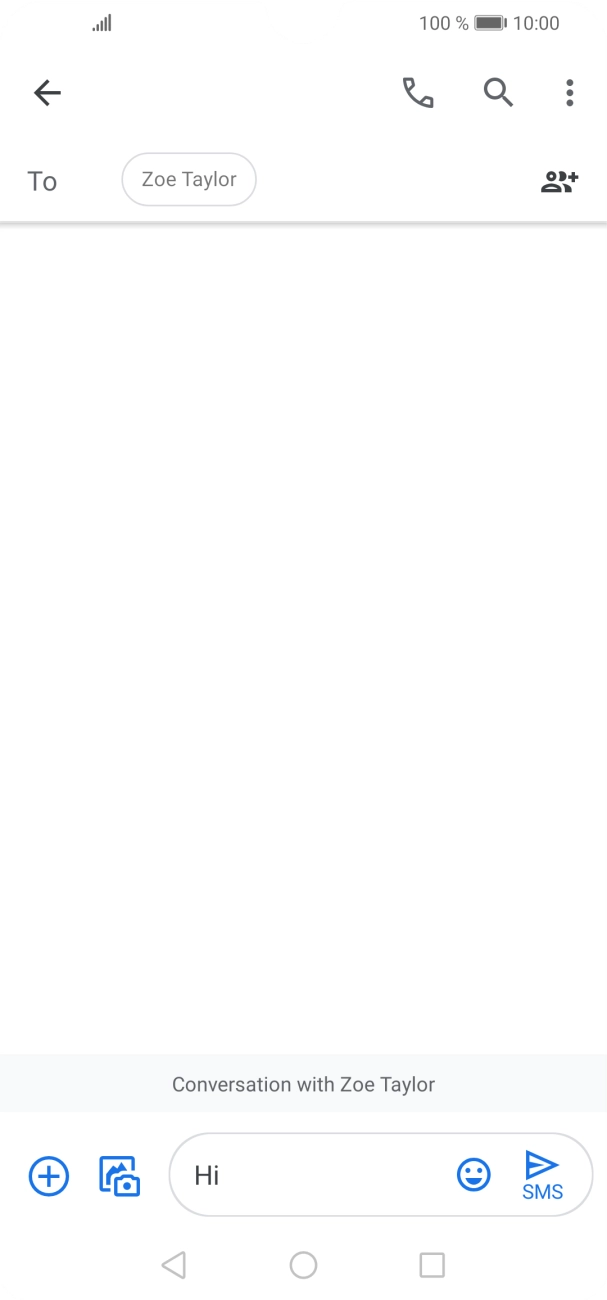 Press the send icon when you've finished your text message.