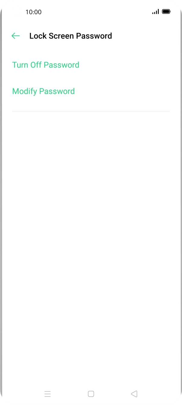 Press Turn Off Password. Press Turn Off Password.