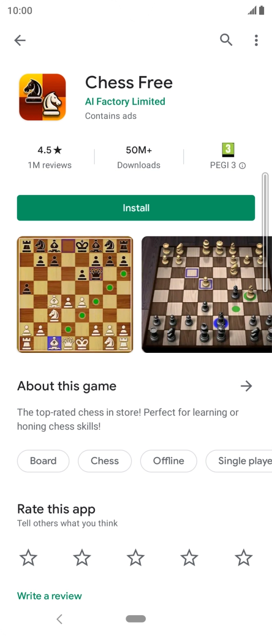 Press Install and follow the instructions on the screen to install the app.