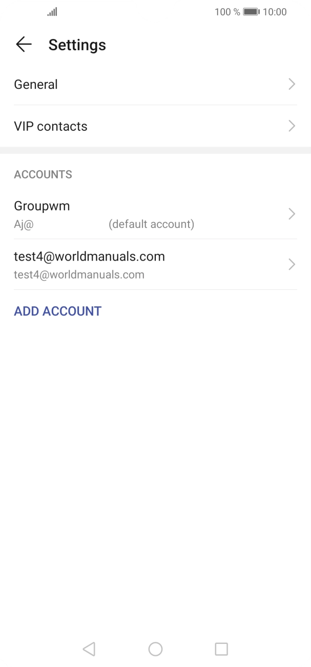 Press the required email account. Press the required email account.