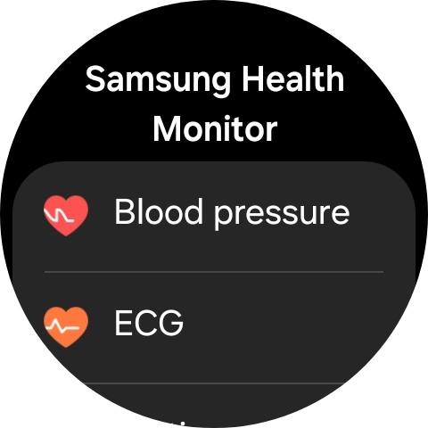 Press Blood pressure and follow the instructions on the screen to measure your blood pressure.