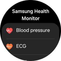 Press Blood pressure and follow the instructions on the screen to measure your blood pressure. Press Blood pressure and follow the instructions on the screen to measure your blood pressure.
