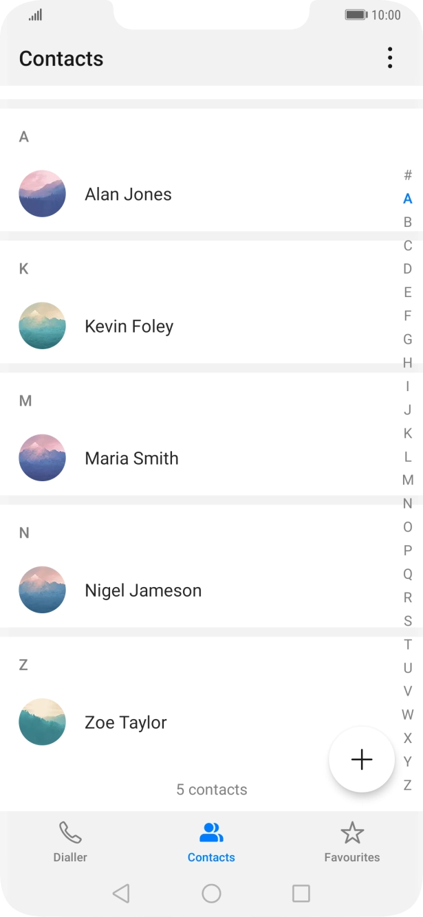 Press the new contact icon.