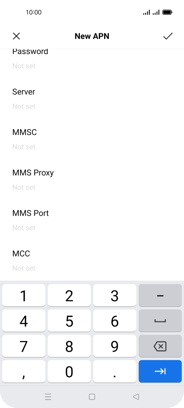 Key in 234 and press the confirm icon. Key in 234 and press the confirm icon.
