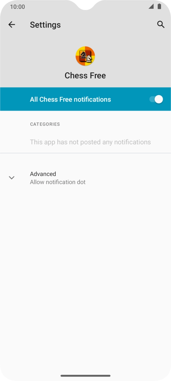 Press the indicator next to 'All notifications' to turn the function on or off.