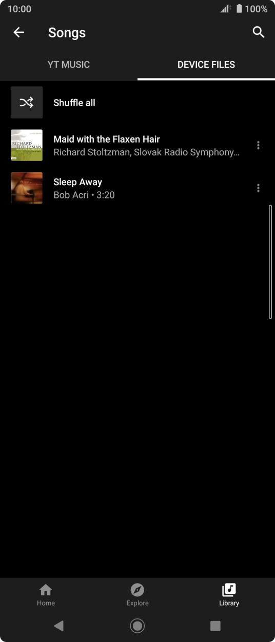 Press the required audio file.