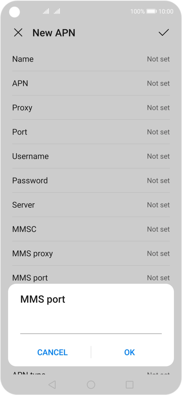 Key in 8080 and press OK.