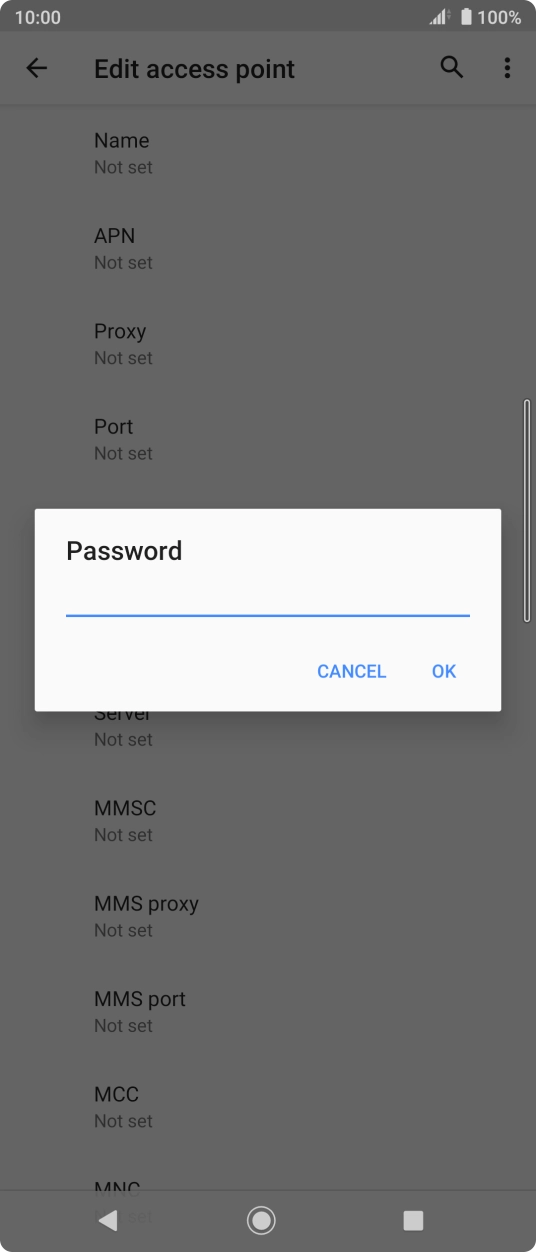 Key in password and press OK.