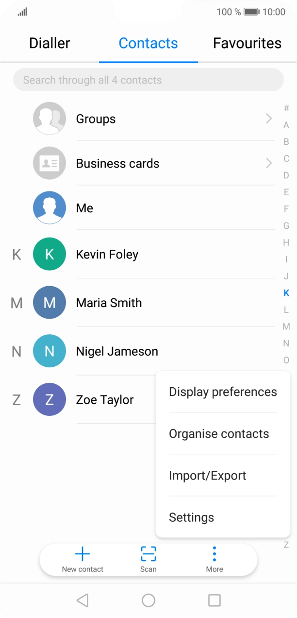 Press Import/Export.