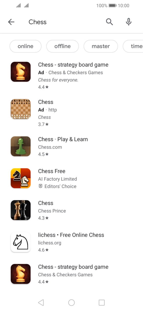 Press the required app.