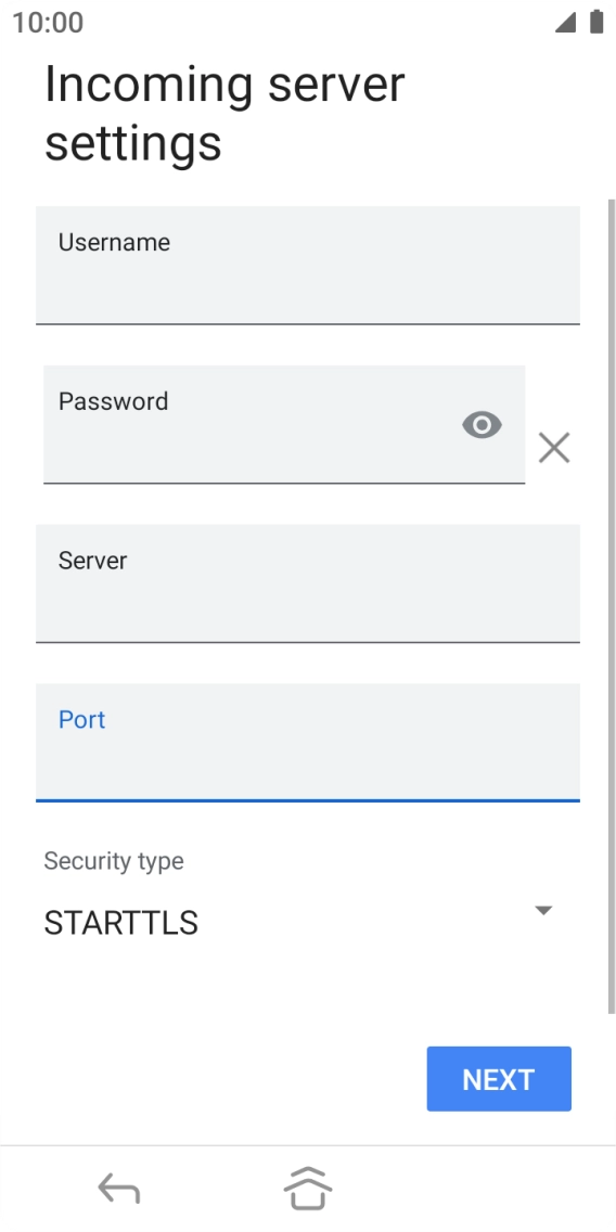 Press the drop down list below 'Security type'. Press the drop down list below 'Security type'.