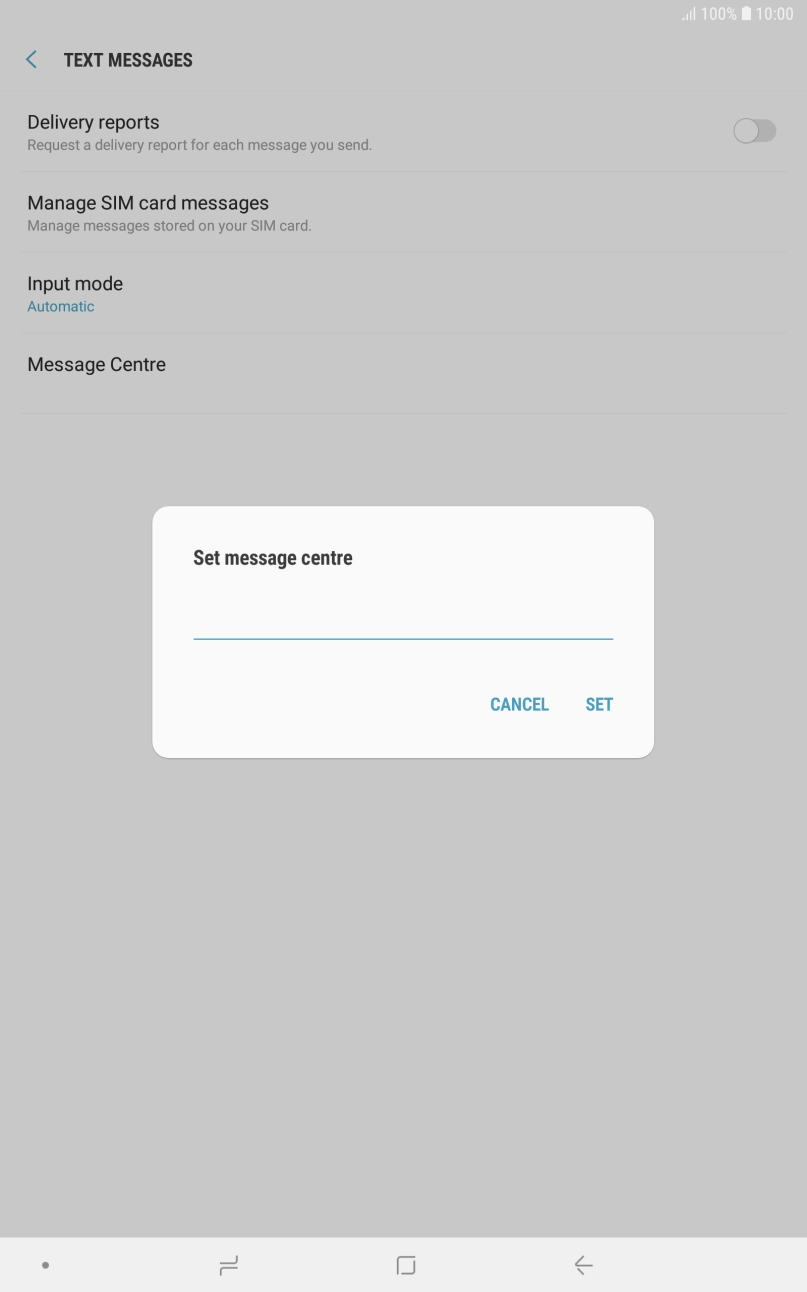 Key in +447802000332 and press SET.