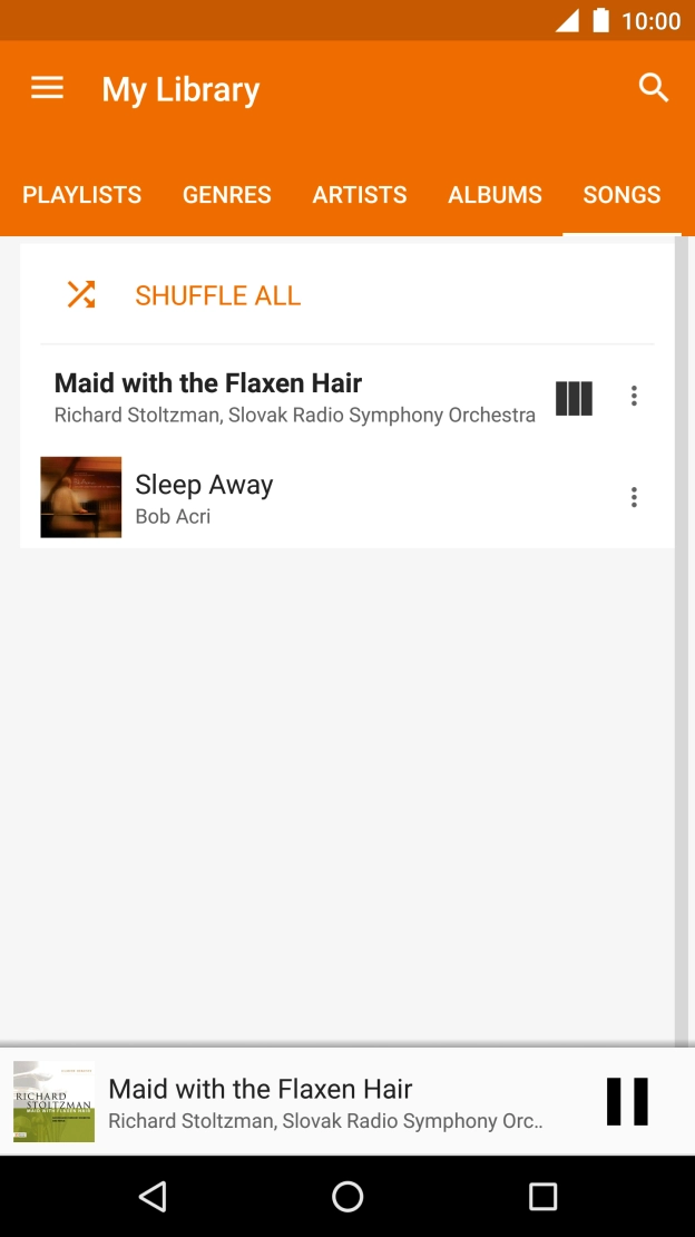 Press the song title at the bottom of the screen.