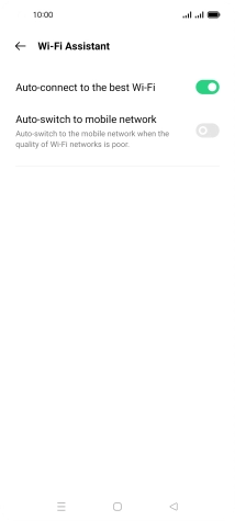 Press the indicator next to 'Auto-switch to mobile network' to turn the function on or off.
