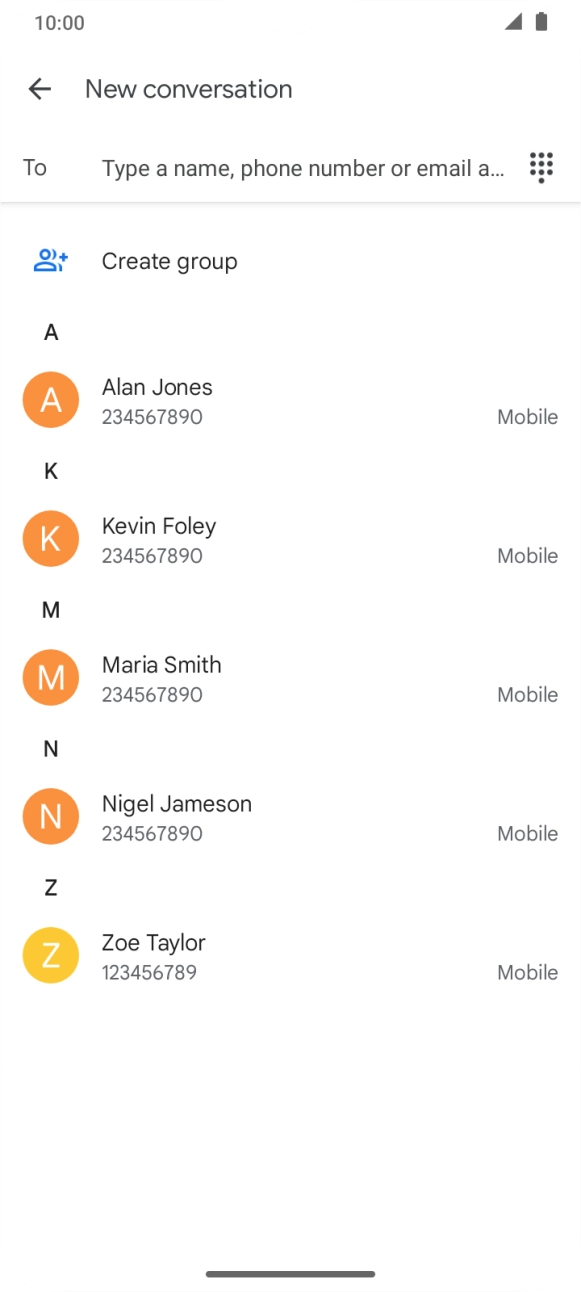 Press the field next to 'To' and key in the first letters of the recipient's name. Press the field next to 'To' and key in the first letters of the recipient's name.