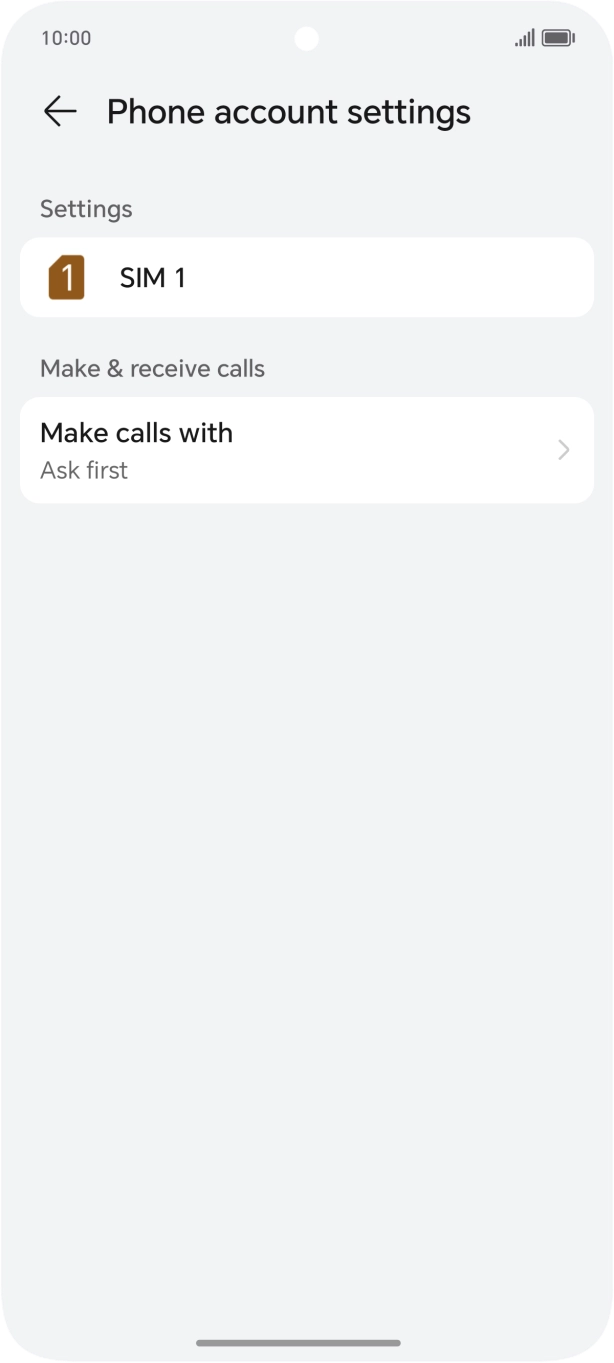 Press the name of the SIM.