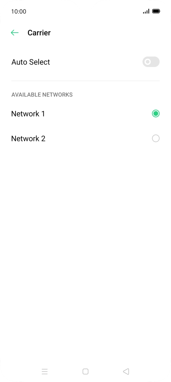 Press the required network. Press the required network.