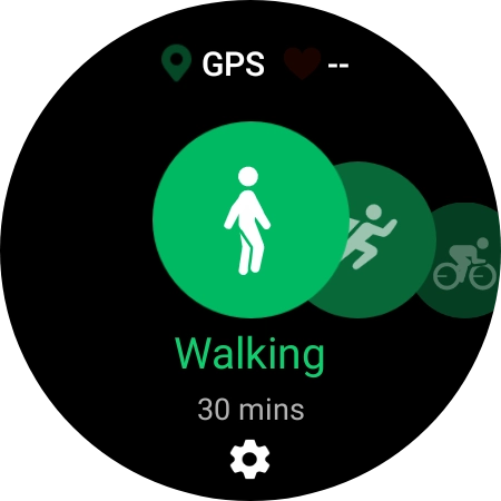 Drag your finger right or left to select the required activity. Drag your finger right or left to select the required activity.