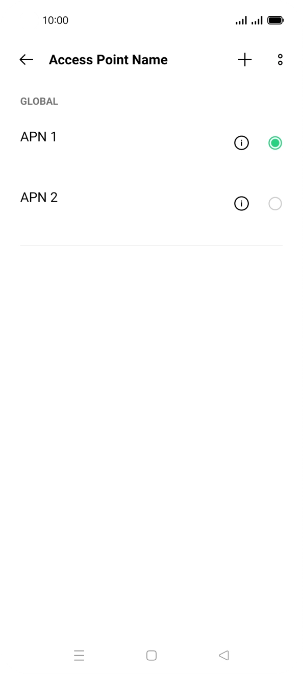 Press the field next to the data connection to activate it. Press the field next to the data connection to activate it.