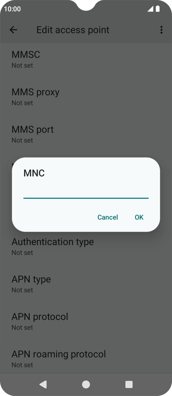 Key in 10 and press OK.