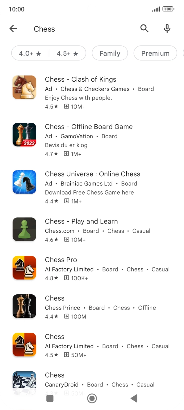 Press the required app. Press the required app.