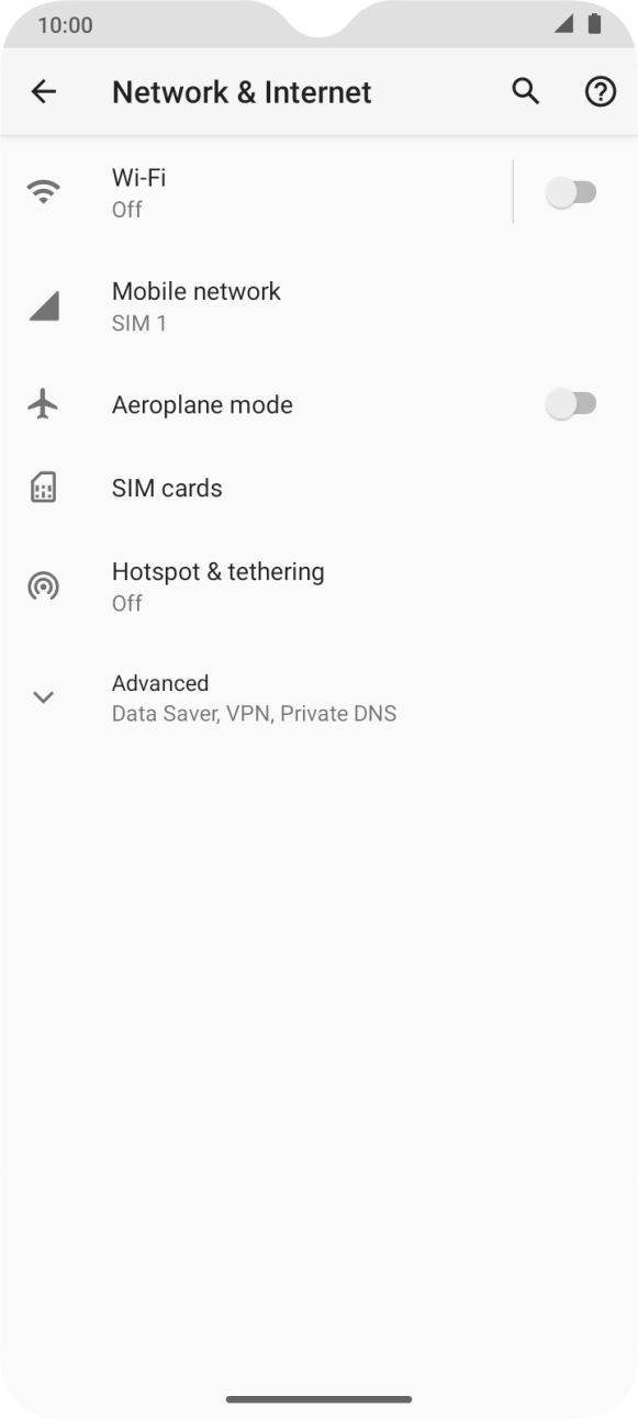 Press Mobile network. Press Mobile network.