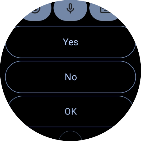 Press the required reply.