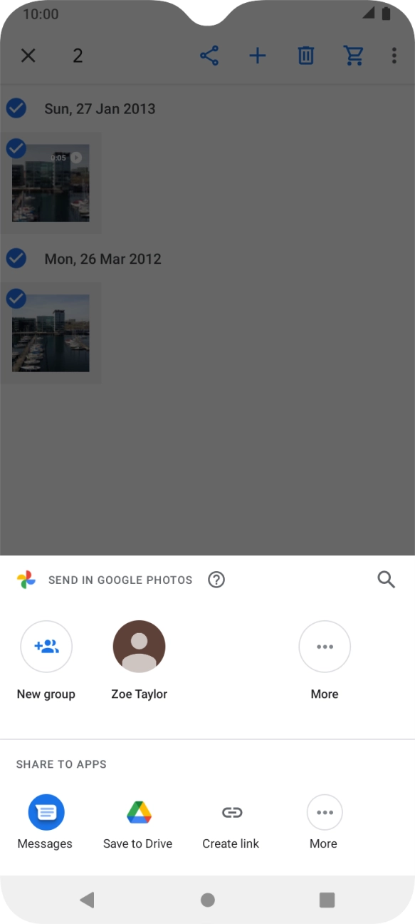 Press the field above 'More'. Press the field above 'More'.