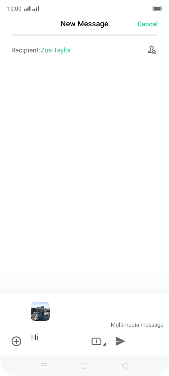 Press the send icon when you've finished your picture message.