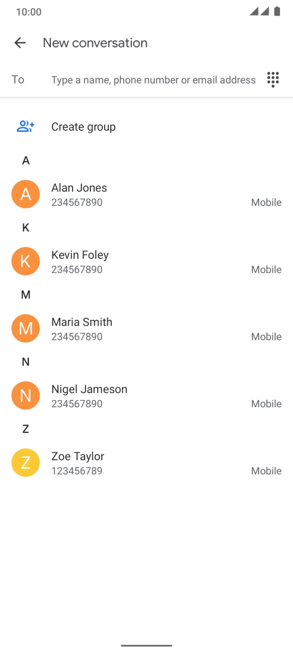 Press the field next to 'To' and key in the first letters of the recipient's name. Press the field next to 'To' and key in the first letters of the recipient's name.