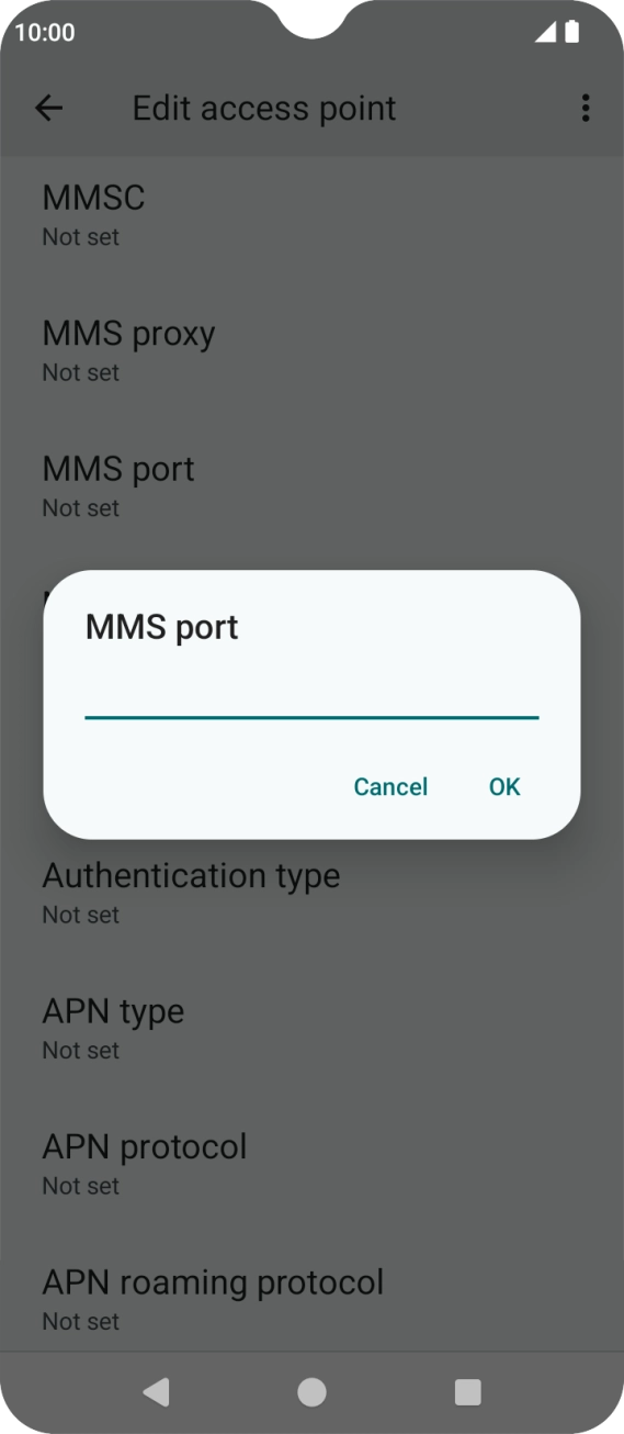 Key in 8080 and press OK.