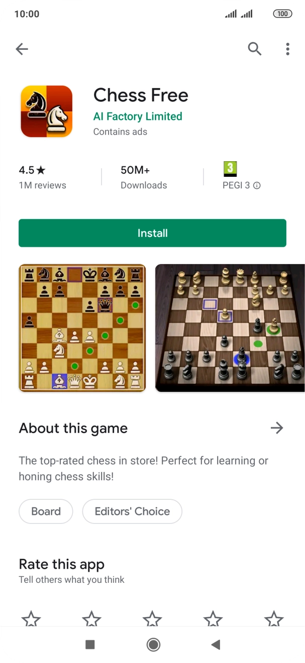 Press Install and follow the instructions on the screen to install the app.