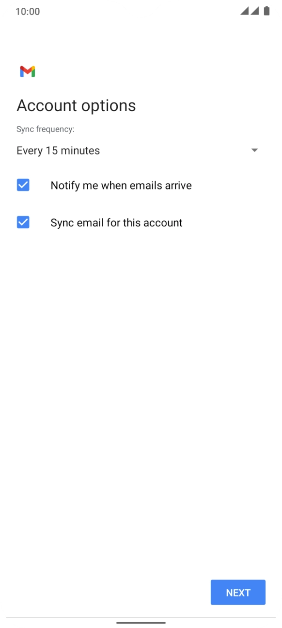 Press the drop down list below 'Sync frequency:'. Press the drop down list below 'Sync frequency:'.