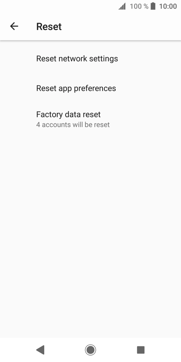 Press Factory data reset.