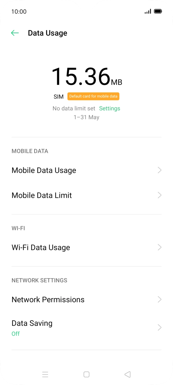 The total data usage is displayed.