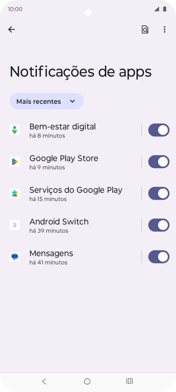 Prima a lista suspensa.