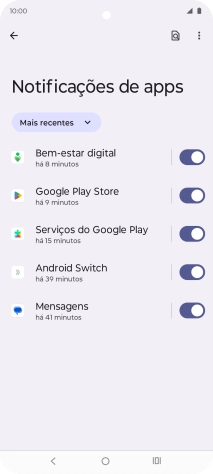 Prima a lista suspensa.