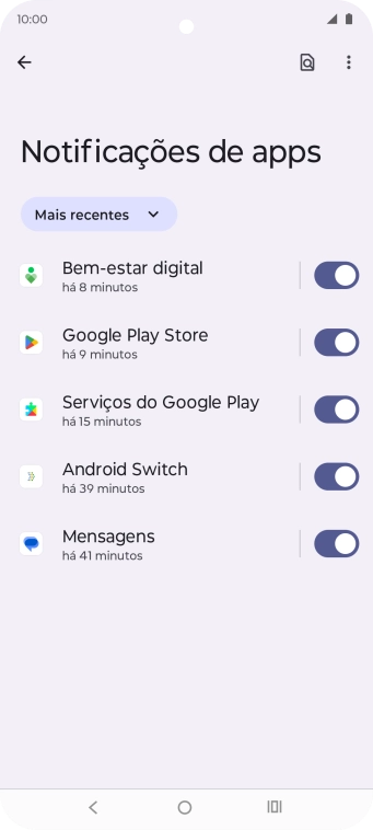 Prima a lista suspensa.